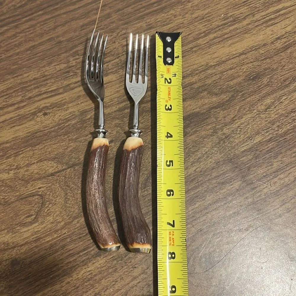 Vintage Sheffield Stag Horn Fork Set